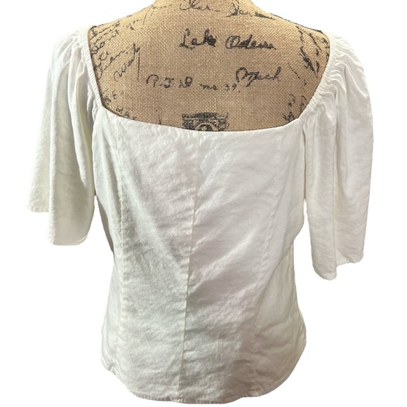 Antonio Melani. NWOT  Square neck ivory flutter sleeve cropped top.  Size 12 - Picture 5 of 9